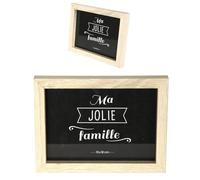 HOME DECO FACTORY - HD4691 - Ensemble Cadre Photo Multiples Differentes Decoration Mural Bois Noir Blanc Marron, 1 Photo 15 x 20 cm, 3 Photos 13 x 18 cm, 2 photos 10 x 15 cm et 2 Photos 10 x 10 cm