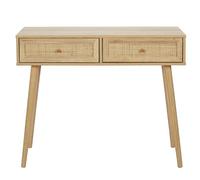 HOME DECO FACTORY - HD5132 Console en Bois avec 2 Tiroirs - Conçu pour Entrée Ou Salon - Design Élégant et Pratique - Dimensions 100x81x29 cm - Couleur Beige