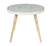 Table basse D50 Arabesque pieds bois - Blanc - Home déco factory