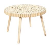 HOME DECO FACTORY - HD5206, Table Basse Rondin Design en Bois de Pin - Pratique et Authentique pour Salon ou Salle à Manger - Dimensions 60x60x40 cm - Couleur Marron