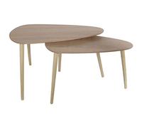 Lot De 2 Tables Gigognes Forme Galet En Bois Naturel - Baltic Marron