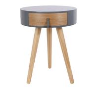 HOME DECO FACTORY - HD6202 Table de Chevet Moderne en Bois avec Tiroir - Conçu pour Chambre À Coucher - Design Triangulaire - Dimensions 34.5 x 34.5 x 47 cm - Couleur Gris