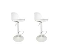 HOME DECO FACTORY - HD6216 Tabouret de Bar Moderne - Réglable en Hauteur - Assise Rembourrée - Facile d'entretien - Léger et Mobile - 38x41,5x104 cm - Blanc