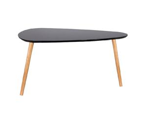 HOME DECO FACTORY - HD6404 Table Gigogne en Bois Design Galet - Duo de Tables - Composition Pin MDF - Dimensions 80 x 50 x 40 cm et 70 x 35 x 45 cm - Couleur Noir