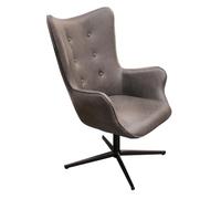 HOME DECO FACTORY - Hd6513 - Fauteuil Helsinki PU Gris Mobilier Assise Canape Fauteuil Confort Accoudoir Siege Salon Salle À Manger