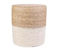 HOME DECO FACTORY - HD6570 Pouf Décoratif Tendance - Conçu pour Salon ou Chambre - Style Moderne avec Touche Naturelle - Dimensions 35 x 35 x 41 cm - Couleur Bleu Lagoon