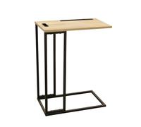 The Home Deco Factory - Table d'appoint en bois et métal avec support tablette Beige G
