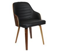 HOME DECO FACTORY- Hd6603 - Chaise Retro Nash Mobilier Assise Chaise Fauteuil de Table Siege Salon Salle À Manger Entree Chambre Meuble, 57.00 x 51.00 x 79.00, Noir