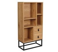 HOME DECO FACTORY - Hd6625 - Bibliotheque Bois et Metal Abbott Mobilier Meuble Buffet Bibliotheque Rangement