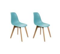 HOME DECO FACTORY - HD6631 - Lot de 2 Chaises Scandinave Coque PP Bleu Celadon Mobilier Assise Chaise Fauteuil de Table Siege Salon Salle à Manger Entree Chambre Meuble