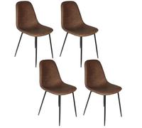 HOME DECO FACTORY, HD66321, Lot de 4 Chaises, Modèle Amber, épurée et Confortable, idéale pour Salon ou Salle à Manger, légère et Facile à déplacer, Dimensions 54,2x85x44 cm, Couleur Marron