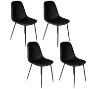 HOME DECO FACTORY - HD66341, Lot de 4 Chaises, Modèle Amber, épurée et Confortable, Conçue pour Salon ou Salle à Manger, légère et Facile à déplacer, Dimensions 54,2x85x44 cm, Couleur Noir