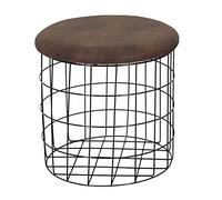 HOME DECO FACTORY - Hd7135 - Pouf Gigogne PU Marron X2 mobilier Assise Pouf et Coussin de Sol