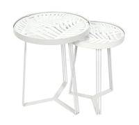 HOME DECO FACTORY - Hd7197 - Table Gigogne Blanc X2 Appoint Salon