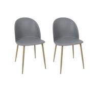 HOME DECO FACTORY, HD7285, Lot de 2 Chaises Scandinave Bergen au Design épuré, Confort Optimal et matériaux de qualité, idéale pour Votre intérieur Moderne Dimensions : 49x47x81 cm, Gris