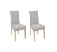 HOME DECO FACTORY, HD7292, Lot de 2 Chaises, Modèle Léna, élégante en hévéa et Mousse PU, Design Moderne pour Un Confort Optimal, idéale pour Salle à Manger ou Coin Lecture, 47x99,5x58 cm, Gris Clair