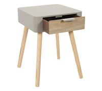 HOME DECO FACTORY - HD7334 - Chevet 1 Tiroir en Bois Taupe, Chambre, Table de Nuit