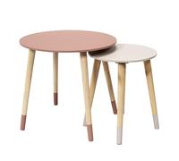 Home Deco Factory – Tables gigognes bicolores H48 x L43 x P50 cm – Lot de 2