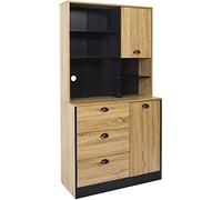 The Home Deco Factory – Buffet de cuisine Chef en bois élégant Noir et Marron
