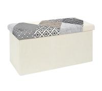 HOME DECO FACTORY - Coffre banc HD7492 pliable patchwork gris - 76x38x38 cm - Multicolore
