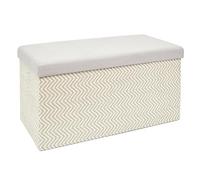 HOME DECO FACTORY - HD7521 Coffre Banc Pliable Tressé - Design Moderne, Rangement Pratique pour Salon ou Entrée - Dimensions 38x38x76 cm - Gris Marron