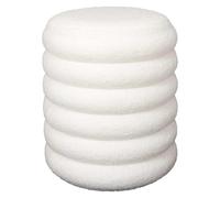 HOME DECO FACTORY - HD7623 Pouf Rangement Bouclette Freya - Conçu pour Mobilier et Assise - 37 x 43,5 x 37 cm - Hauteur Assise 43,5 cm - Couleur Blanc