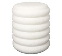 HOME DECO FACTORY, HD7623, Pouf Rangement Bouclette Freya, Natural Crush, Mobilier, Assise, Pouf et Coussin de Sol, 37x43,5x37 cm, Hauteur Assise 43,5 cm, Blanc