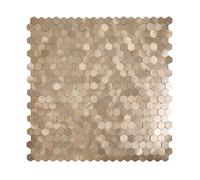 HOME DECO FACTORY - HD7714 - Crédence Adhésive Rigide Mosaïque Décorative pour Cuisine et Salle de Bain - Facile à Poser - sans Joint - Couleur Bronze - Taille 2