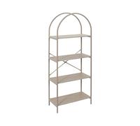 HOME DECO FACTORY - HD7733 - Étagère Arche à 4 Niveaux Terra Nova en MDF et Métal - Idéale pour Exposer Vos Objets Décoratifs - Plantes ou Livres - Design Moderne et Fonctionnel - Couleur Blanc Beige