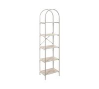 HOME DECO FACTORY - HD7734 - Étagère Arche à 5 Niveaux Terra Nova en MDF - Design Élégant - Capacité de Rangement Idéale pour Objets Décoratifs - Plantes et Livres - Blanc Beige - Standard
