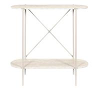 HOME DECO FACTORY - HD7736 - Console Terra Nova Élégante et Aérienne - Parfaite pour Hall - Salon ou Chambre - Design Épuré en Métal Clair et Fibres Naturelles - 120X30 cm - Blanc Beige