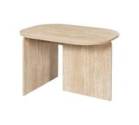 Table Basse - Home Deco Factory - Pietra - Effet Pierre Travertin - Blanc Et Beige
