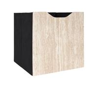 HOME DECO FACTORY - HD7759 - Cube de Rangement Pliable Pietra 30X30 cm - Design Élégant Effet Pierre - Idéal pour Organisation Intérieure - Gain de Place - Couleur Beige - Taille Standard