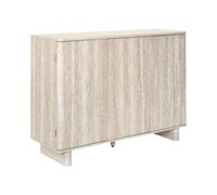 HOME DECO FACTORY - HD7764 - Buffet 3 Portes Pietra en Bois Effet Pierre - Rangement Élégant pour Salon ou Salle à Manger - Dimensions 150X40X80 cm - Finition Beige - Taille Standard