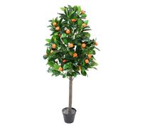 HOME DECO FACTORY - HD8111 Plante Artificielle Oranger H120 cm - Décoration Intérieure Réaliste - Facile d'entretien - Idéale Salon ou Bureau - Vert Marron Orange