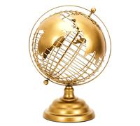 HOME DECO FACTORY - HD9117, Globe terrestre en métal doré, design élégant pour décoration intérieure, Conçu pour bureau ou salon, multicolore, taille : 30 cm
