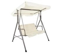 HOME DECO FACTORY - HDO0096 Balancelle Soria Beige 140 cm M1, Mobilier d'Extérieur, Assise Confortable, 146x160x109 cm, Hauteur Assise 54 cm, Déperlant, Traitement Époxy, Beige