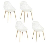 HOME DECO FACTORY, HDO0217, Lot de 4 Chaises Lucena Blanc M4, Mobilier, Mobilier d'Extérieur, Assise d'Extérieur, 52,3x83,4x53,3 cm, Hauteur Assise 45 cm, Blanc