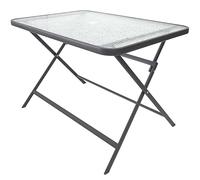 Home Deco Factory Table Formentera - Verre trempé pliable - Gris 110 x 70 cm