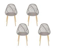 HOME DECO FACTORY, HDO0336, Lot de 4 Chaises Alameda Taupe, Mobilier, Mobilier d'Extérieur, Assise d'Extérieur, 52,3x86,5x49 cm, Hauteur Assise 45 cm, Taupe