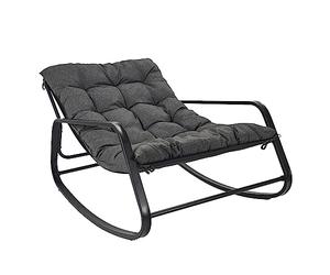 Home Deco Factory - HDO7248 - Fauteuil à Bascule Design pour Extérieur - Confortable et Tendance - Idéal pour Terrasse ou Jardin - avec Coussin Rembourré - Noir - Taille Standard