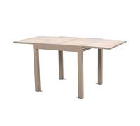 HOME DECO FACTORY - HDO7457 - Table Extensible Rectangulaire pour Extérieur - Idéale pour Repas en Famille ou Entre Amis - Passe de 80X80 cm à 80X160 cm - en Verre Trempé et Métal - Couleur : Gris