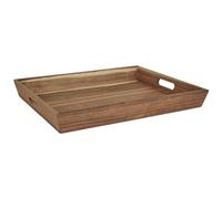 HOME DECO FACTORY, KA0320, Plateau en Acacia avec Poignées Intégrées, Idéal pour Servir Repas et Boissons, Design Élégant et Pratique, Dimensions 42x33 cm, Couleur Naturelle