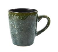 HOME DECO FACTORY, KA0434, Mug Elia 30Cl en céramique Durable, Design Moderne et élégant, Parfait pour Boissons Chaudes et soupes, Facile à Entretenir, Couleur Vert et Noir