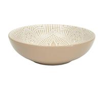 Home Deco Factory, KA0456, Assiette Creuse Élégante en Céramique Beige, Design Raffiné, Idéale pour Soupe et Pâtes, Entretien Facile, Durable, 185 cm, Beige