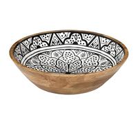 HOME DECO FACTORY - KA0568 Saladier Manguier Dune Noir, Design Moderne, Salades, Fruits, Décorations, Entretien Facile, Diamètre 28 cm, Marron, Blanc, Noir