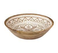 HOME DECO FACTORY - KA0570 Saladier Terracotta Manguier Dune 33 cm - Design Élégant et Moderne - Idéal pour Salades et Plats - Couleurs Blanc, Marron, Orange