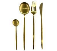 HOME DECO FACTORY - KA0592 Ménagère 24 pièces Dorée - Acier Inoxydable Élégant, Polyvalente et Facile à Entretenir, pour Toutes Occasions, 24 pièces, Doré