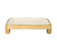 HOME DECO FACTORY, KA0654, Plateau de Présentation en Bois de Manguier, Design Élégant et Tendance, Idéal pour Pain et Fruits, Taille 30 cm, Couleur Marron Beige