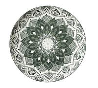 HOME DECO FACTORY - KA0665 Service de Vaisselle 12 Pièces Mandala Vert - Design Élégant et Pratique - Ensemble en Céramique - Taille Standard - Couleur Vert